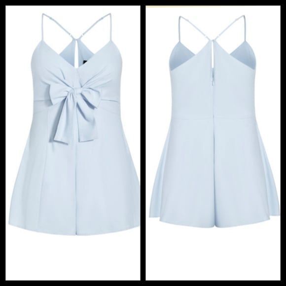 City Chic Luna Blue Shorts Romper Size 16 NWT - Picture 3 of 4
